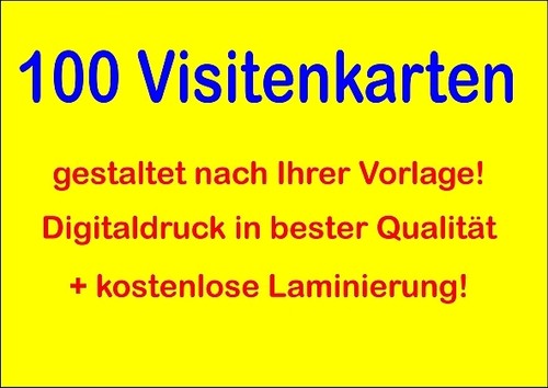 100 visitenkarten laminiert - 100, visitenkarten,