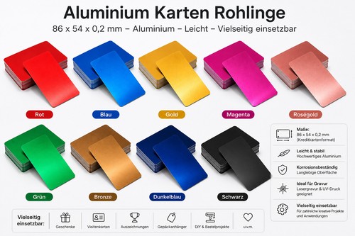50x aluminium visitenkarten - 50x,