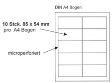 10 Bögen Visitenkarten Papier