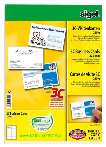 200 sigel visitenkarten - 3c,