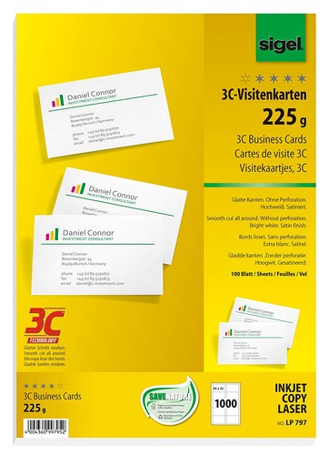 Sigel visitenkarten x 55 - visitenkarten, 3c